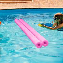2 Pieces Pool Noodles Water Toy Flotation Swimming Floats Hollow Tubes for Lake Exercise rožinė