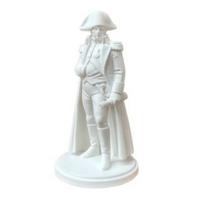huaqianguhh 3D Printed Napoleon Statue with Military Coat, Turban & Scroll, Vintage Historical Desktop Decor Figurine, Matte White Sculpture