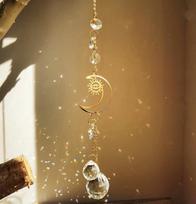 Hot Sale Polished Crystal Pendant Wind Chimes Ornament Window Decoration Garden Crafts Wall Decor Sun Catcher (as the picture,One Size)