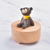 Cute Animal Wooden Music Box Rotate Base Toy with Song Music Song Box ruda