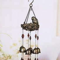 Outdoors Wind Chimes Resin Birds and 12 Metal Bells As Home Decor & Aeolian Bells  for Outdoor , Backyard,Porch,Garden (copper,S) varis