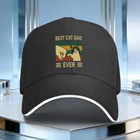 Best Cat Dad Ever Fist Bump Baseball Cap Cotton Adjustable Casual Hat Gift for Pet Owners (Black,XS（old）)