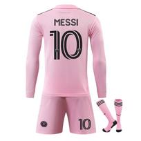 Miami Messi Ilgomis Rankovėmis Futbolo Džersio Rinkinys, Rožinis, Treniruočių Viršus 120-130 CM rožinė