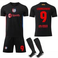 Barselona 2024-2025 išvykos vaikų futbolo apranga Juoda su #9 Lewandowski ir #19 Yamal 110-120 CM (no change)