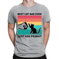 Personalised Your Name Best Cat Dad Ever Fathers Day Mens TShirts NED 2T1A1 2XL