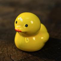 Wind Chime Ornament, Cute Little Yellow Duck Ceramic Craft Decoration, Hanging Decoration