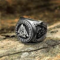 Vintage Fashion Punk Talisman Ring Nordic Man Pirštų papuošalai 7