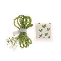 Usb kabelio apsauga Us įkroviklio apsauginis dangtelis Love Heart Style Apsauginė duomenų linija spiralinis įkroviklis apsauginis dangtelis žalia