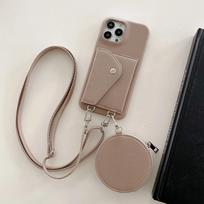Krepšys per petį Piniginė Monetų dėklas iPhone 16 15 14 13 12 11 Pro XS Max X XR 7 8 Plus Kortelių kišenė Laikiklis Virvelė Odinis dėklas iPhone 14