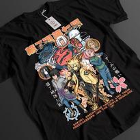 Naruto marškinėlis Kurama marškinėlis Uzumaki marškinėlis Anime Minato viršus Boruto unisex marškinėlis 2XL