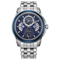 Citizen Eco-Drive Series 100M Water Resistant Solar Quartz Movement Stainless Steel Watch 41.8mm Men watches Blue BU0088-51H Blue Dial gray