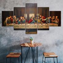 Paskutinė vakarienė Krikščionybė Religinis paveikslas 5 dalių Penkių panelių sieninė drobės spauda Modernaus meno plakatas Paveikslas Namų dekoras Dovana Jam Jai 20X35 20X45 20X55CM