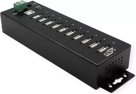 USB šakotuvas Exsys EX-1170HMVS 10 prievadų metalinis DIN bėgelis su 15 kV ESD apsauga
