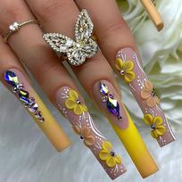 Long Water Drop French Nail Art Press-On Tips Sweet Cool Girl Style Acrylic False Nails Women Gel Nail