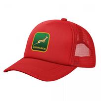 Pietų Afrikos Springbok Regbio Trucker Kepurės Unisex Moteriškos Madingos Kepurės Kepurės Nuo Saulės Sportinė Kepurė Snapback Kepurės Tinklinė Beisbolo Kepurė Vasarinės One Size red