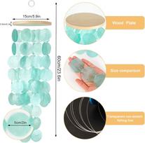 Wind Chimes for Outside - Handcrafted Turquoise Capiz Shells Windchime Coastal Style Decor for Garden Decor (Turquoise,16*16*6cm) turkis