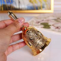 European Style Metal Bell Bar Pastoral Wind Chime Gold Handheld Call Bell for Restaurant Kindergarten Class Bell Engraved (as the picture,12x6.3x6.1cm)