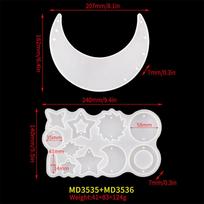TC202 DIY Wind-bell Epoxy Resin Mold Wind Chime Moon Star Pendant Ornament  Silicone Mold for Wall Home Decoration