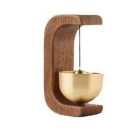 Retro Wooden Wind Chime Wireless Doorbell Hanging Ornament Home Entrance Door Wall Decor Housewarming Hanging Decoration šviesiai pilka spalva