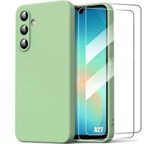 Coque pour Samsung Galaxy A27 5G, Silicone Liquide Souple Slim Anti-Rayures Vert - 2 Verres Trempés žalia