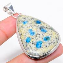 Natural K2 Blue Azurite Gemstone 925 Sterling Silver Gift Pendant 2.44  V1V03