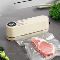 [Automatic Food Sealer] 1pc Automatic Food Sealer - Compact & Easy-to-Use Design, Long-Term Food Preservation, External Suction & Inflation smėlis
