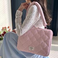 Bowknot Tablet Sleeve Case Large Capacity Laptop Handbag New Laptop Shoulder Bag 13-14inch rožinė