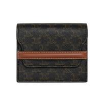 Celine Triomphe Monogram Leather Card Holder Men wallet Brown 10E242BZ9-04LU Gift Set(Basic Set+Box+Shopping Bag)