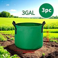 3pcs Large Capacity Heavy-Duty Planting Bags with Handles, Portable And Lightweight, Designed for Gardening Style, Made of Heavy Non-Woven Fabric Small 3pc žalia