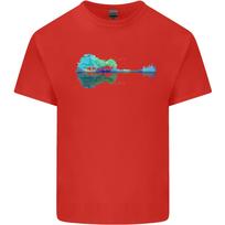 Guitar Reflection Guitarist Bass Acoustic Unisexs Light Cotton TShirt S