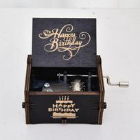 UV Painting Birthday Music Box Retro Mechanical Spring Hand Crank Music Box Laser Engraving Mechanical Music Box Holiday Gifts