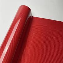 50*100cm Glossy Carbon Fiber Vinyl Wrap]High-Gloss 1 Roll 9D Glossy Black Carbon Fiber Vinyl Wrap raudona