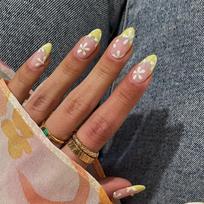 False Nails Press-On Tips With Pearl Design French Manicure Floral Decor Sweet Style Gel Glue Or Jelly Adhesive Adhesive Type