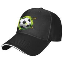 Futbolo kamuolys Žalias purslų grafinis dizainas Beisbolo kepuraitė Unisex Atsitiktinė medvilninė reguliuojama sportinė kepurė One Size