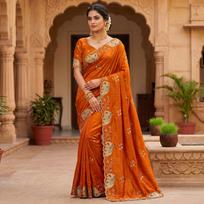New Launch Party Wear Soft Space Silk Elephant Design Saree