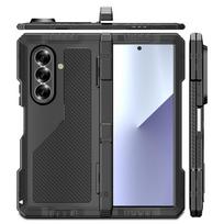 Tvirtos apsaugos šarvai Metalinis aliuminio telefono dėklas, skirtas Samsung Galaxy Z Flip 5 4 Fold 6 7, atsparus smūgiams, 360 laipsnių pilnas dangtelis su laikikliu Galaxy Z Fold7 juoda