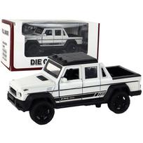 1/36 pikapas visureigis krovininis automobilis iš lydinio aukščiausios klasės automobilių ornamentas automobilio modelis vaikiškas žaislas, traukiamas atgal 1/36-Size:12*5*5cm balta