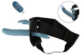 You2Toys Strap-On Set Harness RC Thrusting Rabbit Vibrator Blue