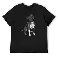Cute Pitbull Black and White Cute dog art T-Shirt blanks fashion shirts shirts graphic tees mens t shirts pack S juoda