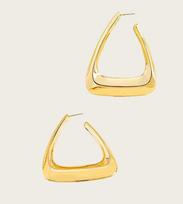 Vintage Punk Geometric Light Luxury Plain Ring Big Triangle Open Earrings