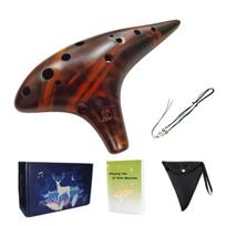 Miwayer Ocarina12 Tones Alto C High Quality Ocarina Classic Flute Musical Instrument Good Gift for Beginners Chinese Tao geltona