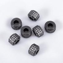 5Pcs 6.5x9mm Cylindrical Spacers Bead DIY Jewelry Making Large Hole Wheel Beads Necklace Bracelet Paved Zircon Brass Accessories 9x6.5mm 2pcs