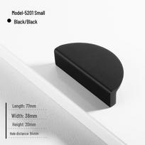 Multi-Color Aluminum Alloy Semi-Circular Double-Door Handle for Wardrobes and Cabinets