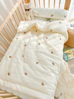 Baby Quilt Cartoon Bear Bunny Newborn Nap Quilts Soft Cotton Infant Blanket Spring Fall Winter Swaddle Wrapped Bedding 100*120CM (as the picture,Spring Fall)
