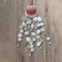 White Seashell Wind Chimes: Colorful Beach Hut Decorations, Suitable for Patio Decorations, Balcony Hanging Outdoor Ornament (White,L) balta