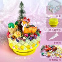 Handmade Cartoon Carousel Crystal Ball Music Box Little Girl Vocal Toy Holiday Gift Ornaments for Girls (as the picture,Standard)