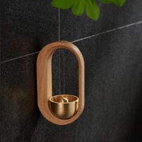 Hot Wood Wind Chime Wind Chime Housewarming Gift Home Door Creative Suction Door Tips Copper Bell (as the picture,S)