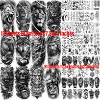 73 Sheets Gods Zeus Jesus Temporary Tattoos For Men Women Waterproof Realistic Lion Tiger Eagle Fake Tattoo Sticker Long Lasting China Mainland