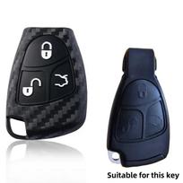 Naujas Anglies Pluošto Silikoninis Automobilio Raktų Dėklas Mercedes Benz C B E R Klasės Gl Cls Clk Slk W203 W211 W204 3Bnt Nuotolinio Rakto Dangtelis black