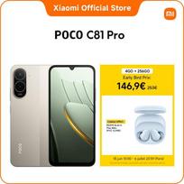 Išmanusis telefonas POCO C81 Pro 4+256GB Or- Ilgas baterijos veikimo laikas 6000 mAh, įtraukiantis 6,9  120 Hz ekranas - Labai gera būklė